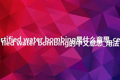 certified water bombing是什么意思_certified water bombing的中文意思_用法