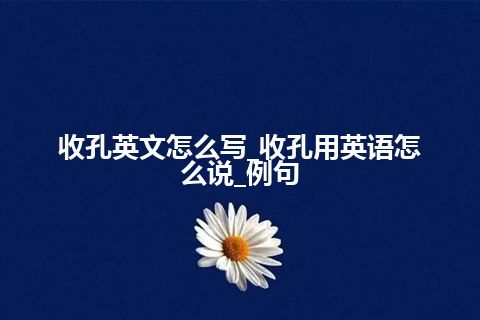 收孔英文怎么写_收孔用英语怎么说_例句