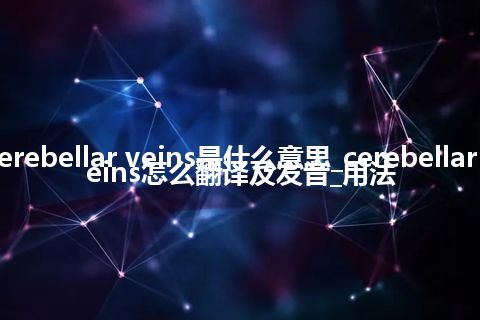 cerebellar veins是什么意思_cerebellar veins怎么翻译及发音_用法