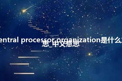 central processor organization是什么意思_中文意思