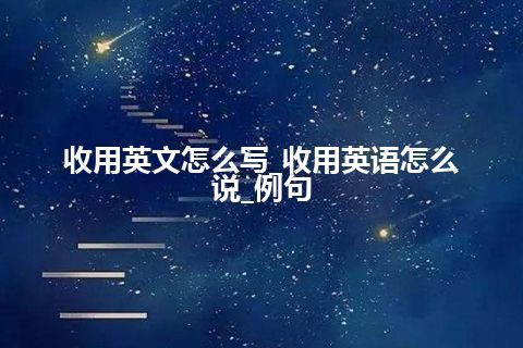 收用英文怎么写_收用英语怎么说_例句