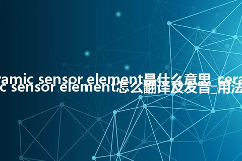 ceramic sensor element是什么意思_ceramic sensor element怎么翻译及发音_用法