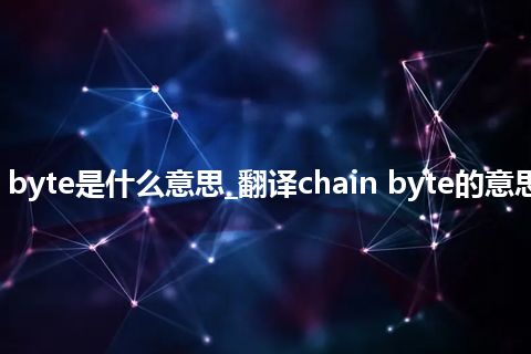 chain byte是什么意思_翻译chain byte的意思_用法