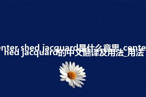 center shed jacquard是什么意思_center shed jacquard的中文翻译及用法_用法