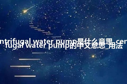 centrifugal water pump是什么意思_centrifugal water pump的中文意思_用法