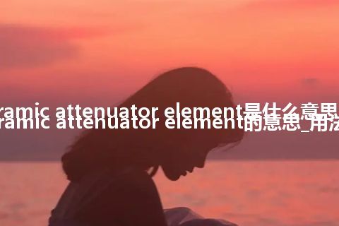 ceramic attenuator element是什么意思_ceramic attenuator element的意思_用法