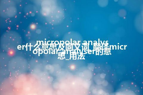 micropolar analyser什么意思及同义词_翻译micropolar analyser的意思_用法