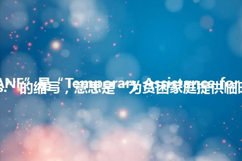 “TANF”是“Temporary Assistance for Needy Families.”的缩写，意思是“为贫困家庭提供临时援助。”