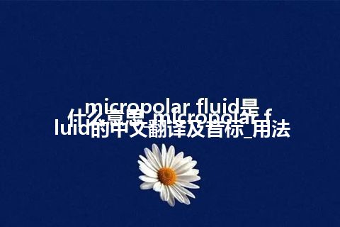 micropolar fluid是什么意思_micropolar fluid的中文翻译及音标_用法