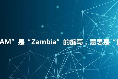 “ZAM”是“Zambia”的缩写，意思是“赞比亚”