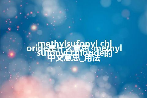 methylsufonyl chloride是什么意思_methylsufonyl chloride的中文意思_用法