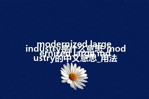 modernized large industry是什么意思_modernized large industry的中文意思_用法