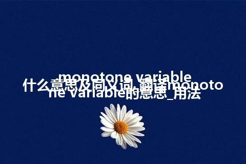 monotone variable什么意思及同义词_翻译monotone variable的意思_用法