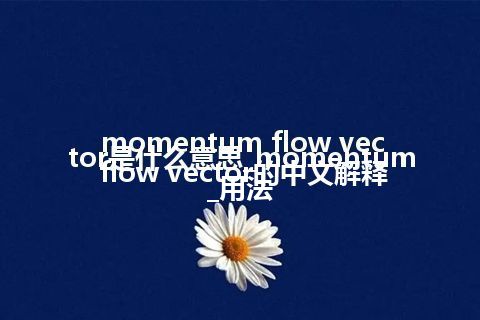 momentum flow vector是什么意思_momentum flow vector的中文解释_用法