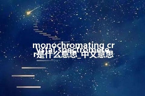 monochromating crystal spectrometer是什么意思_中文意思