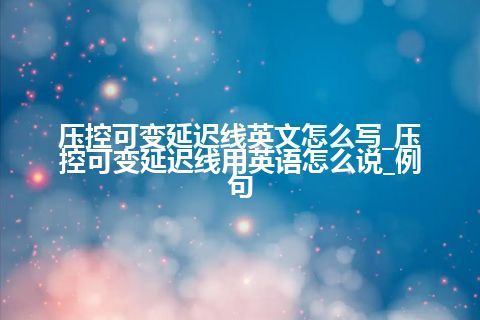 压控可变延迟线英文怎么写_压控可变延迟线用英语怎么说_例句