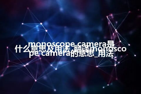 monoscope camera是什么意思及用法_翻译monoscope camera的意思_用法