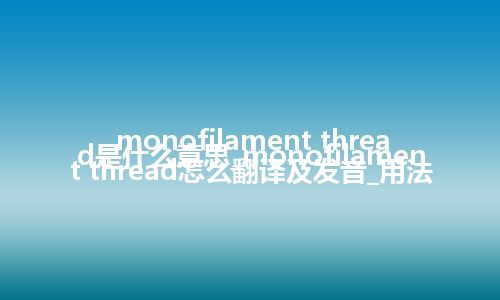 monofilament thread是什么意思_monofilament thread怎么翻译及发音_用法