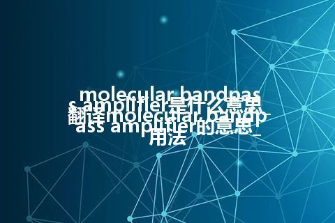 molecular bandpass amplifier是什么意思_翻译molecular bandpass amplifier的意思_用法