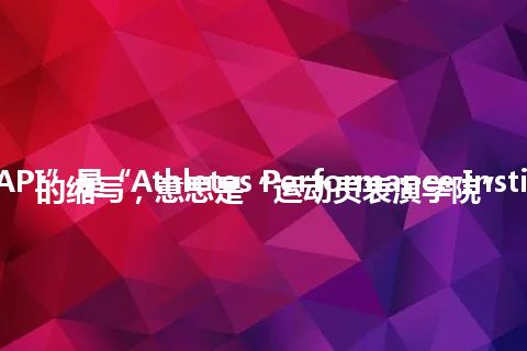 “API”是“Athletes Performance Institute”的缩写，意思是“运动员表演学院”