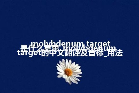 molybdenum target是什么意思_molybdenum target的中文翻译及音标_用法