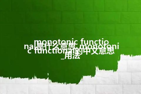 monotonic functional是什么意思_monotonic functional的中文意思_用法