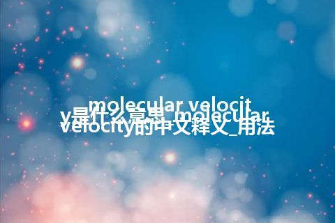 molecular velocity是什么意思_molecular velocity的中文释义_用法