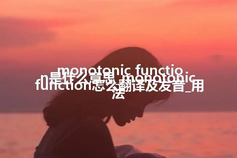 monotonic function是什么意思_monotonic function怎么翻译及发音_用法