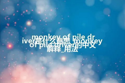 monkey of pile driver是什么意思_monkey of pile driver的中文解释_用法