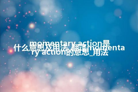 momentary action是什么意思及用法_翻译momentary action的意思_用法