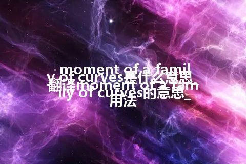 moment of a family of curves是什么意思_翻译moment of a family of curves的意思_用法