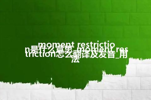 moment restriction是什么意思_moment restriction怎么翻译及发音_用法