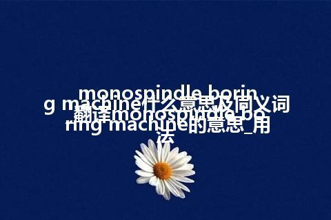 monospindle boring machine什么意思及同义词_翻译monospindle boring machine的意思_用法