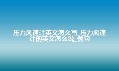 压力风速计英文怎么写_压力风速计的英文怎么说_例句