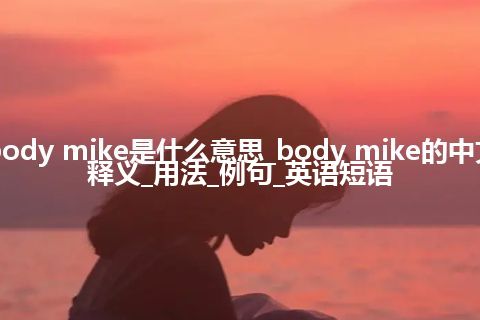 body mike是什么意思_body mike的中文释义_用法_例句_英语短语