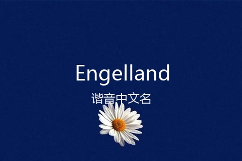 英文名Engelland的谐音中文名