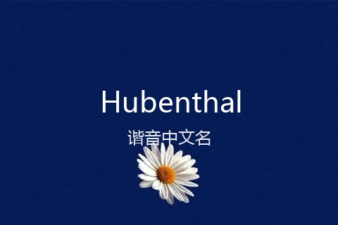 英文名Hubenthal的谐音中文名