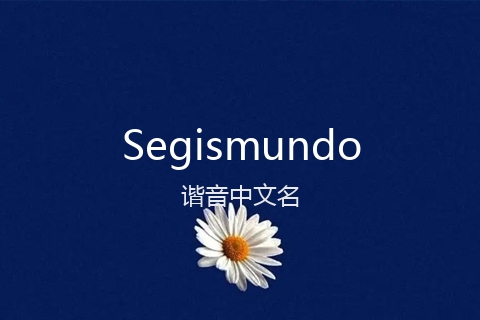 英文名Segismundo的谐音中文名